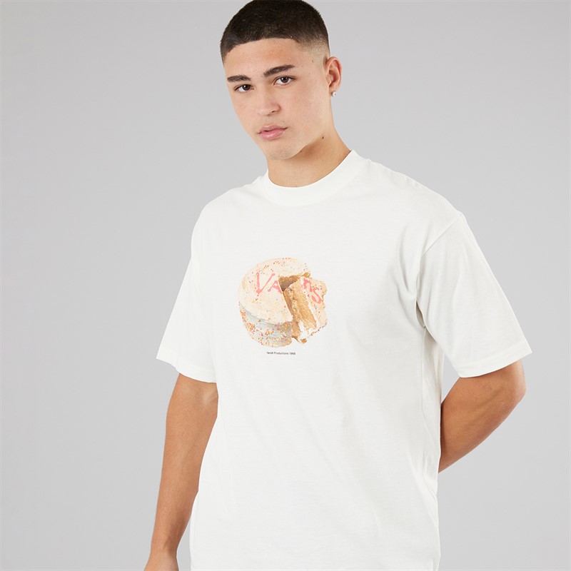 Vans Mens Caked Graphic T-Shirt Marshmallow
