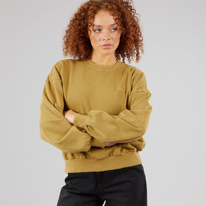 Vans Womens Retro Crew Sweatshirt Burnt Gold
