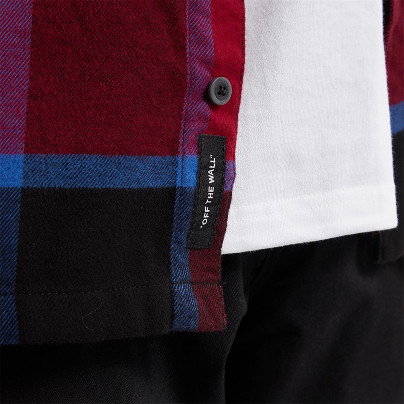 Vans Mens Larkspur Plaid Flannel Shirt Bordeaux/Black