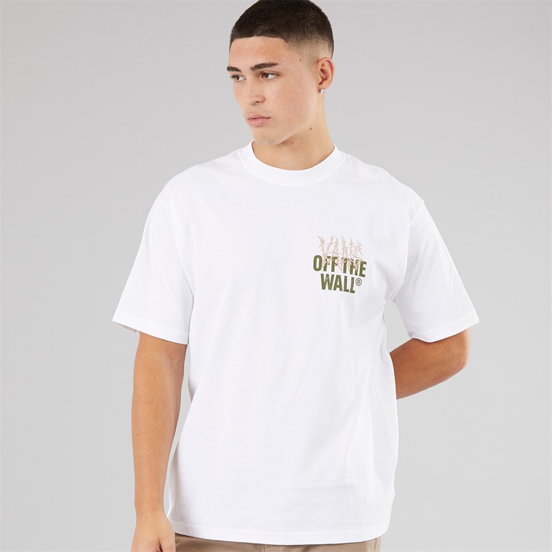 Vans Mens Metal Wall Graphic Back T-Shirt White