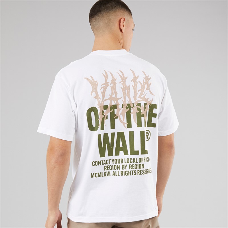 Vans Mens Metal Wall Graphic Back T-Shirt White
