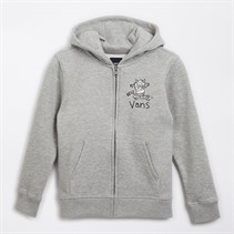 Vans Boys Sk8 Posse Graphic Back Full Zip Hoodie Cement Heather