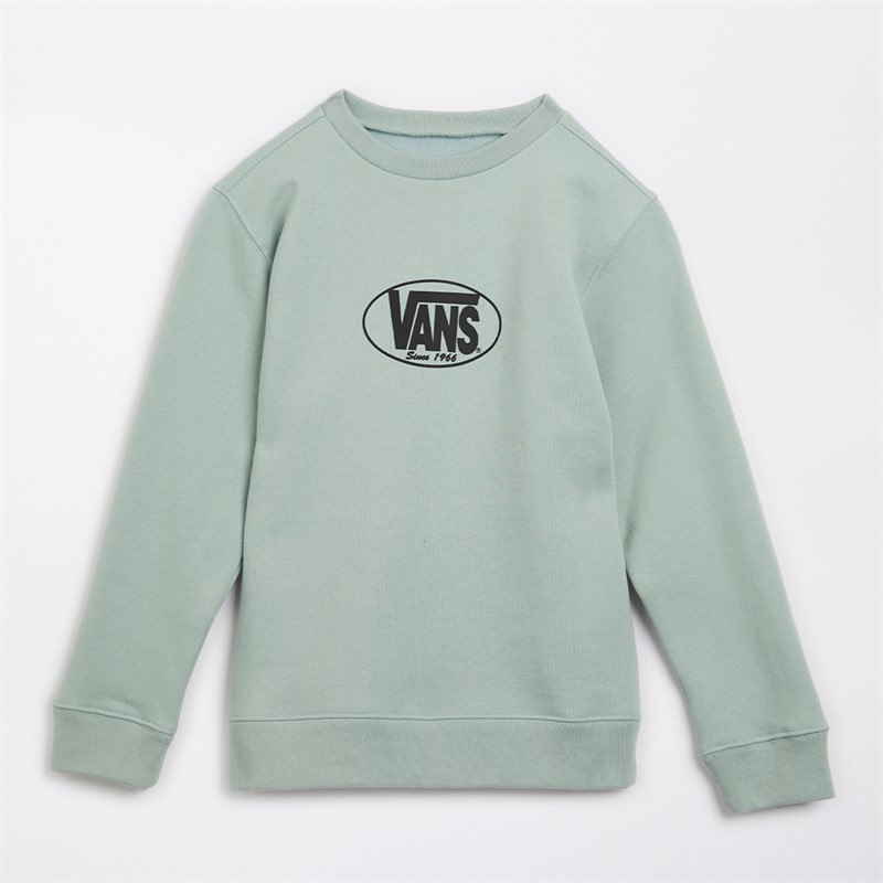 Vans Boys Classic Oval Crew Sweatshirt Gray Olive