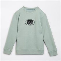 Vans Boys Classic Oval Crew Sweatshirt Gray Olive