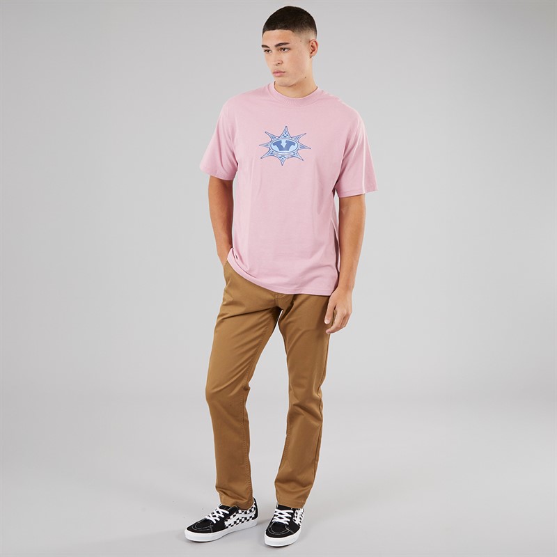 Vans Mens Star Checker T-Shirt Pink Dawn