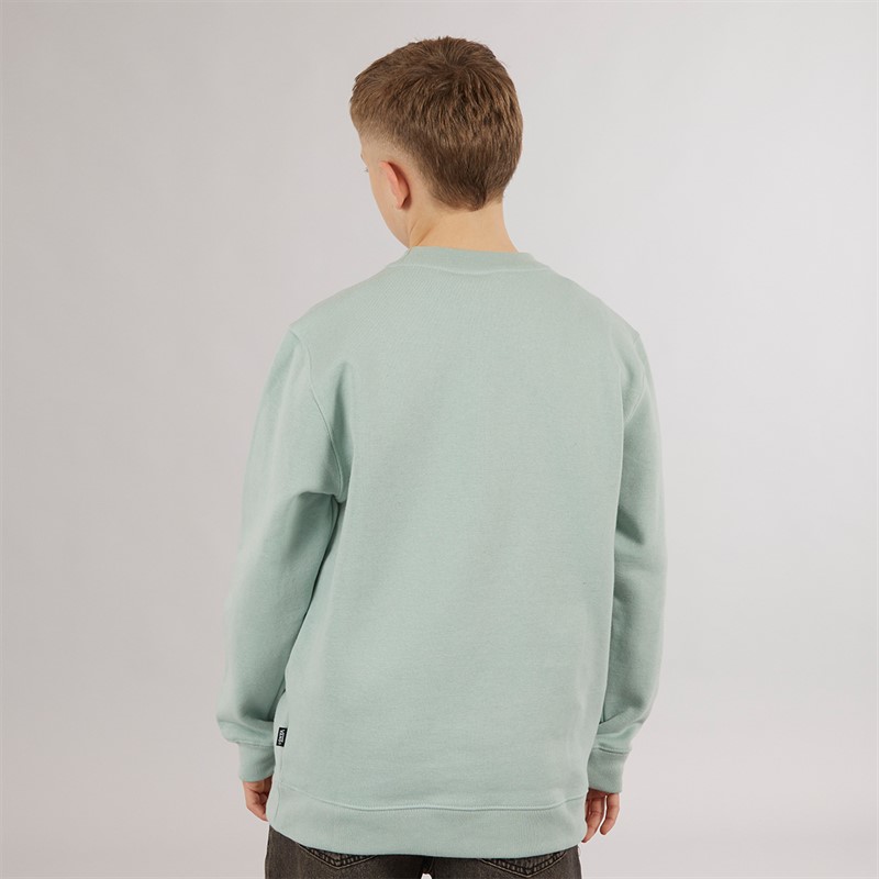 Vans Junior Boys Classic Oval Crew Sweatshirt Gray Olive