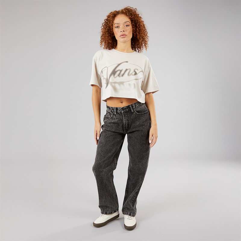 Vans Womens Afterburn Relaxed Crop Top Taupe Mist