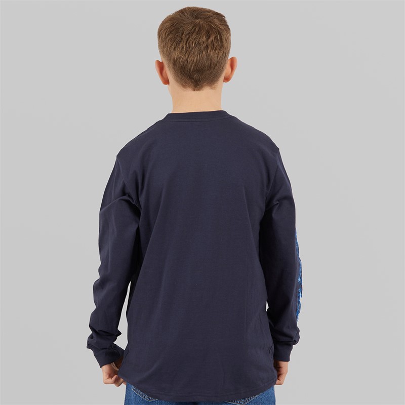 Vans Junior Boys Inferno Long Sleeve T-Shirt Parisian Night