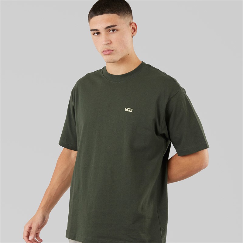 Vans Mens Left Chest Logo Loose T-Shirt Dried Kelp