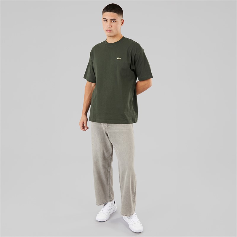 Vans Mens Left Chest Logo Loose T-Shirt Dried Kelp