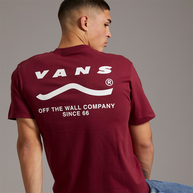 Vans Mens Determined T-Shirt Bordeaux/White