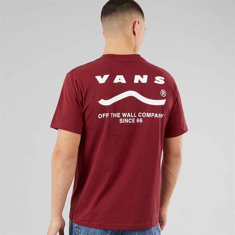Vans Mens Determined T-Shirt Bordeaux/White
