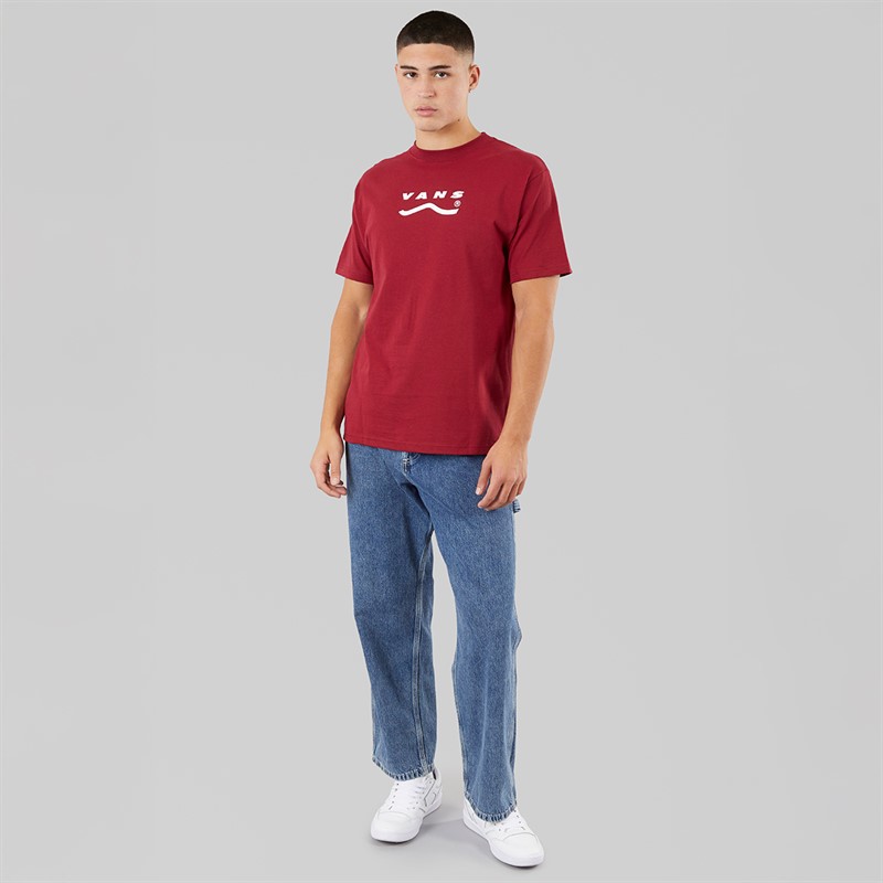 Vans Mens Determined T-Shirt Bordeaux/White