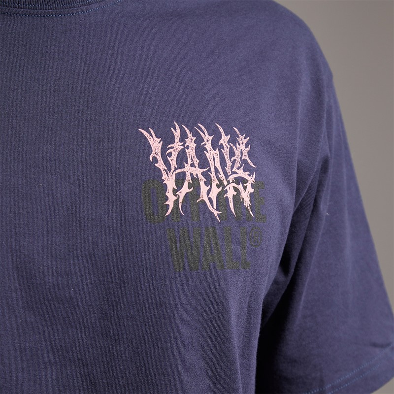 Vans Mens Metal Wall Graphic Back T-Shirt Navy