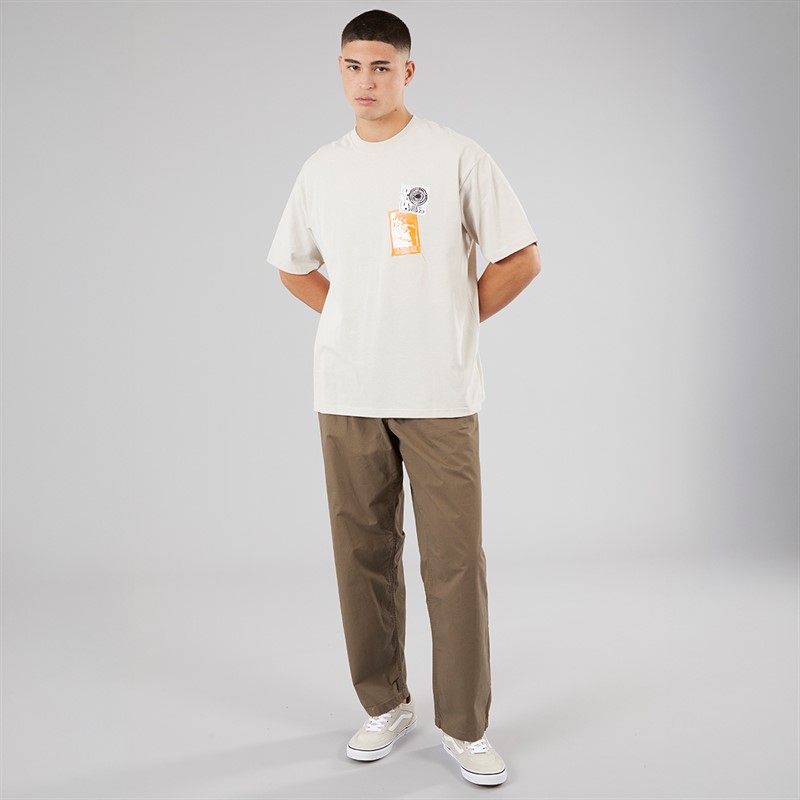 Vans Mens Punk Patch Graphic Back T-Shirt Taupe Mist