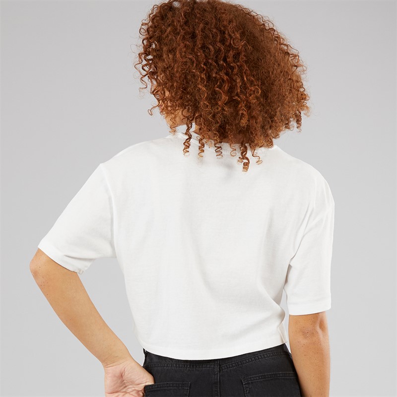 Vans Womens Classic Script Cropped T-Shirt White