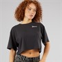 Vans Womens Classic Script Cropped T-Shirt Black