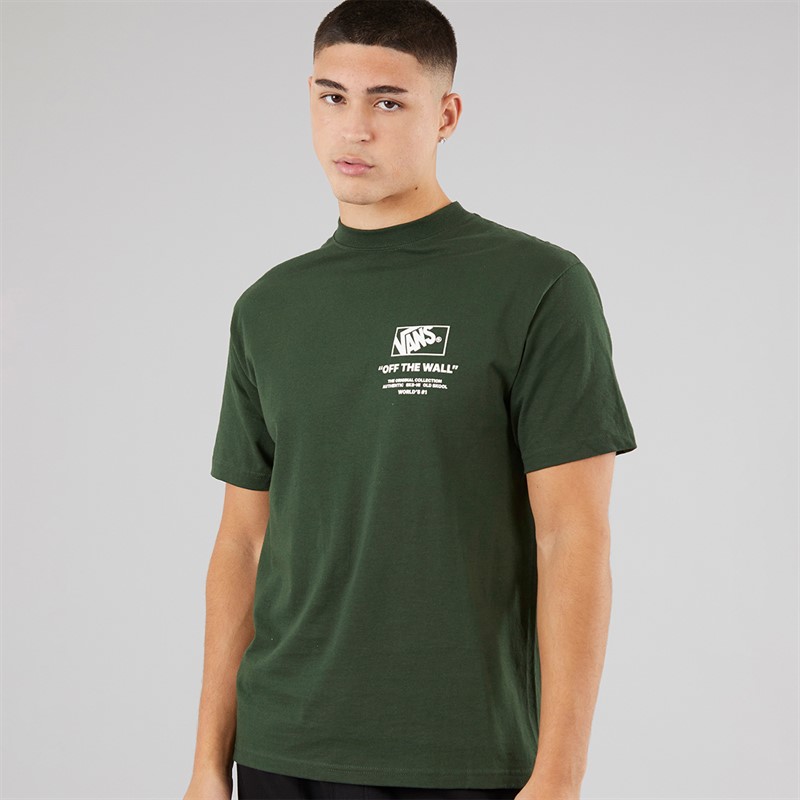 Vans Mens Stacked Hi Graphic Back T-Shirt Dried Kelp