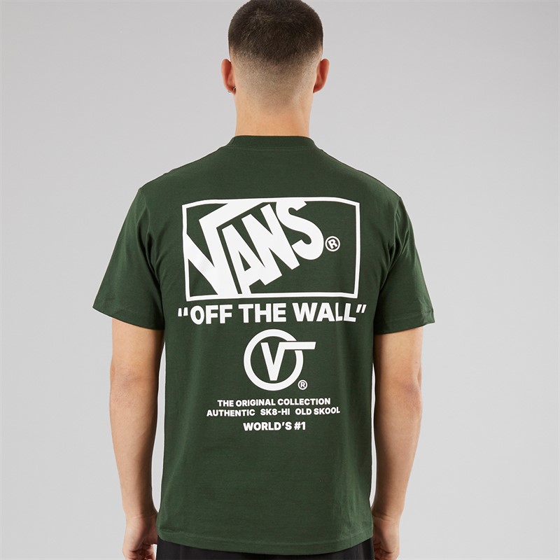 Vans Mens Stacked Hi Graphic Back T-Shirt Dried Kelp