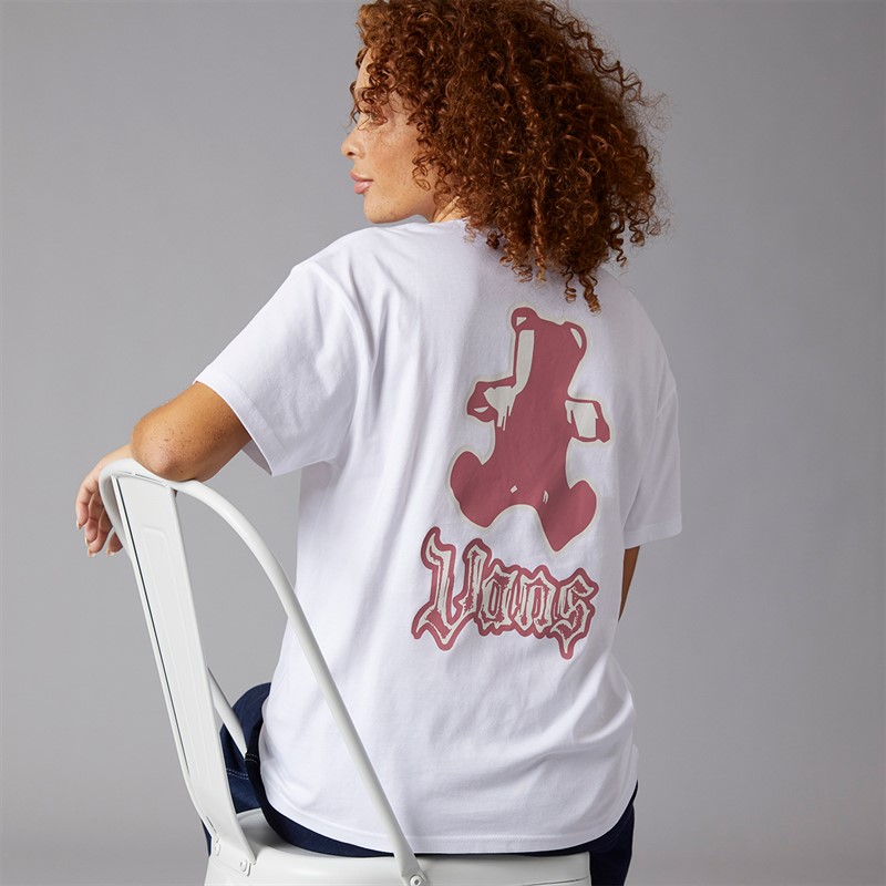 Vans Womens Lil Bear Graphic Back T-Shirt White
