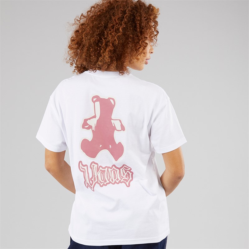 Vans Womens Lil Bear Graphic Back T-Shirt White