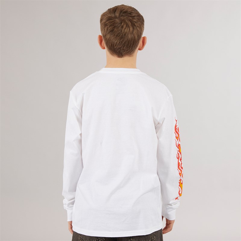 Vans Junior Boys Inferno Long Sleeve T-Shirt White