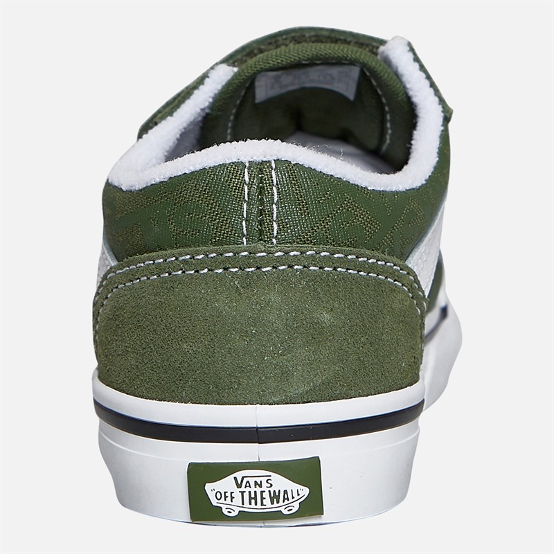 Vans Infant Old Skool Velcro Trainers Alpine Green