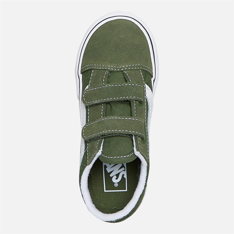 Vans Infant Old Skool Velcro Trainers Alpine Green