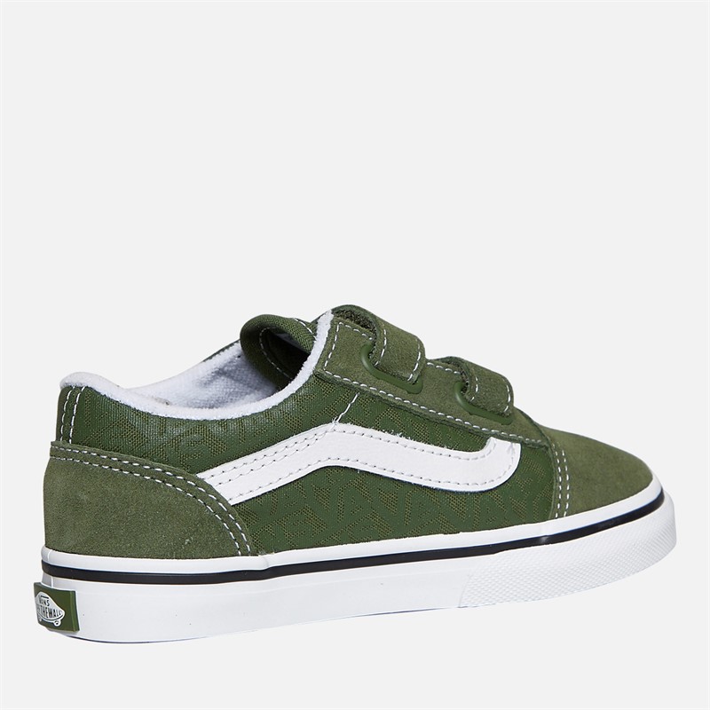 Vans Infant Old Skool Velcro Trainers Alpine Green