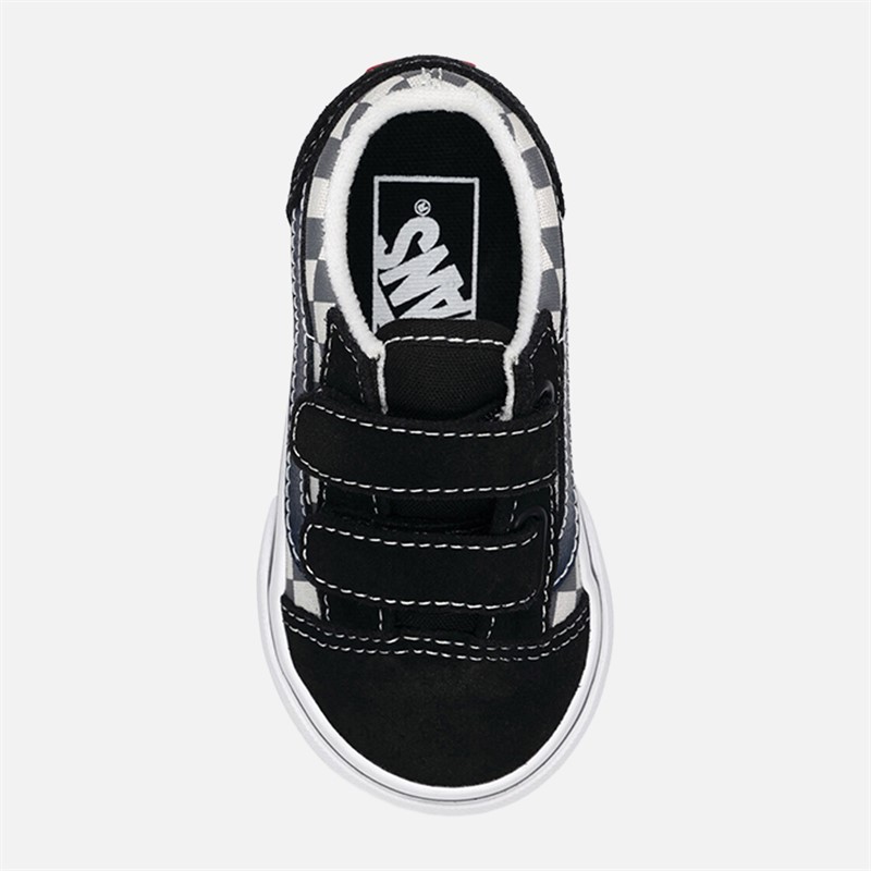 Vans Kids Old Skool Velcro Checkerboard Trainers Blue
