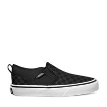 Vans Kids Asher Slip-On Checkerboard Trainers Black/Black