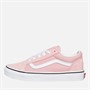 Vans Junior Girls Old Skool Trainers Powder Pink/True White