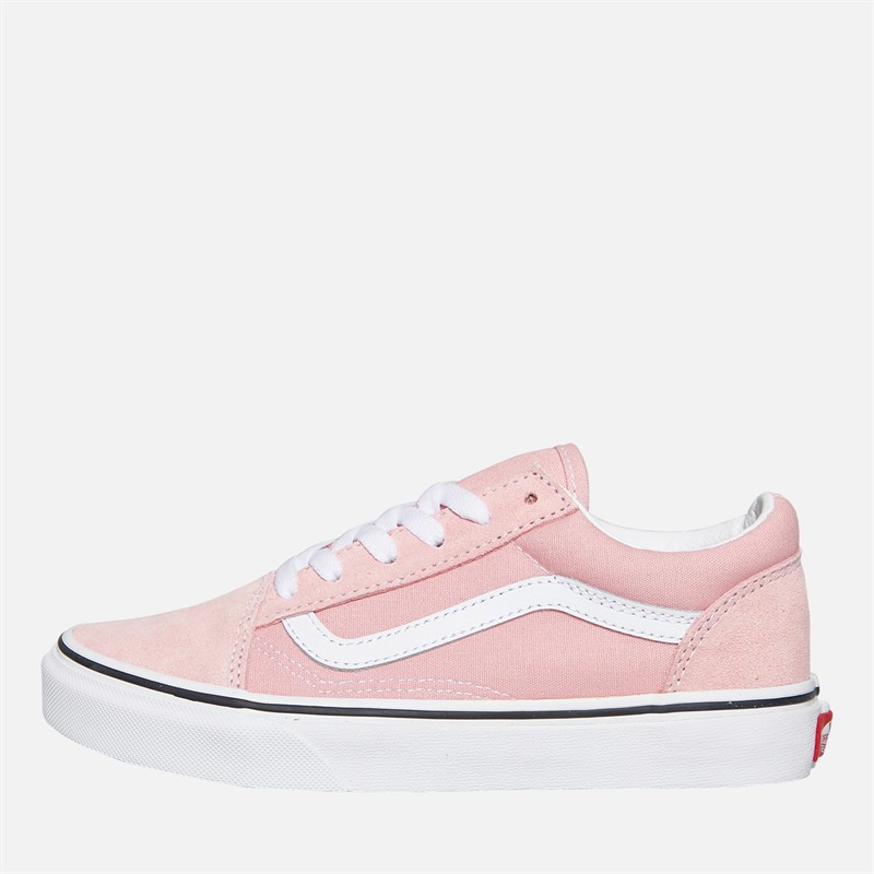 Vans Junior Girls Old Skool Trainers Powder Pink/True White