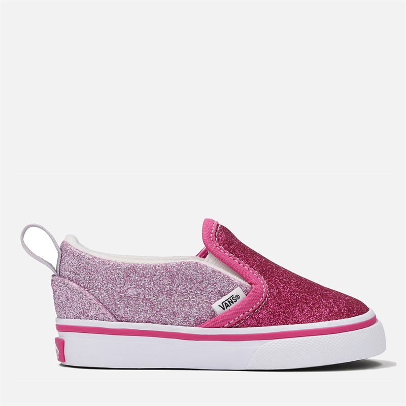 Vans Infant Girls Slip-On Glitter Trainers Raspberry Rose