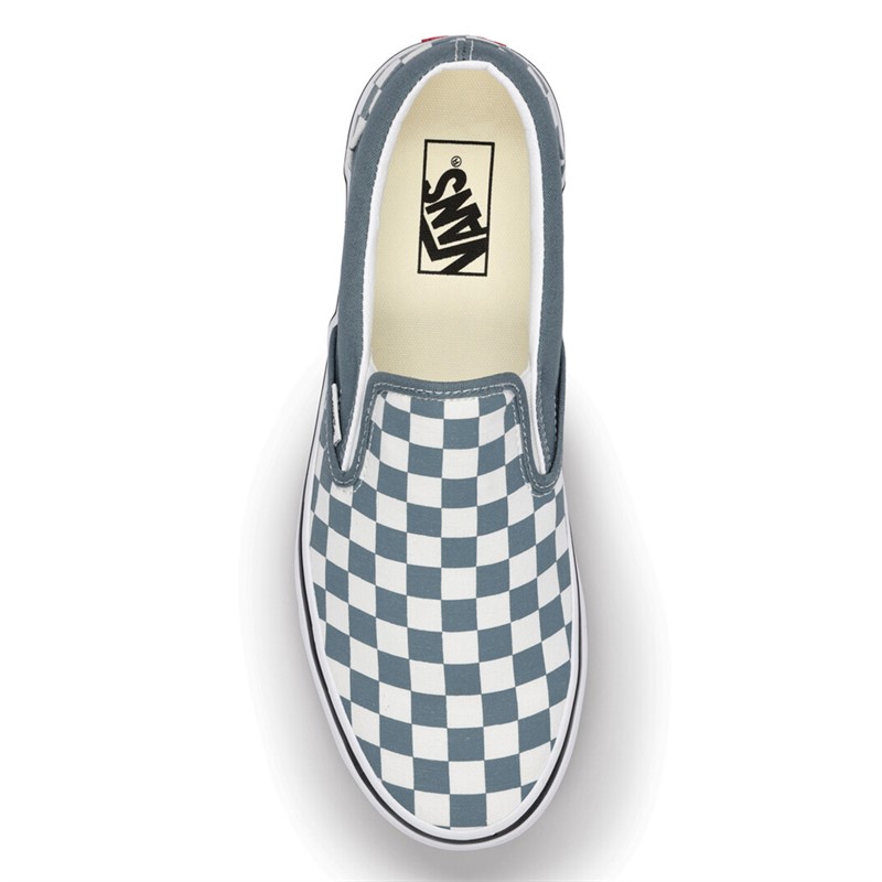Vans Mens Classic Slip-On Colour Theory Checkerboard Trainers Stormy Weather