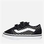 Vans Infant Girls Old Skool Velcro Polka Dot Trainers Floral Black
