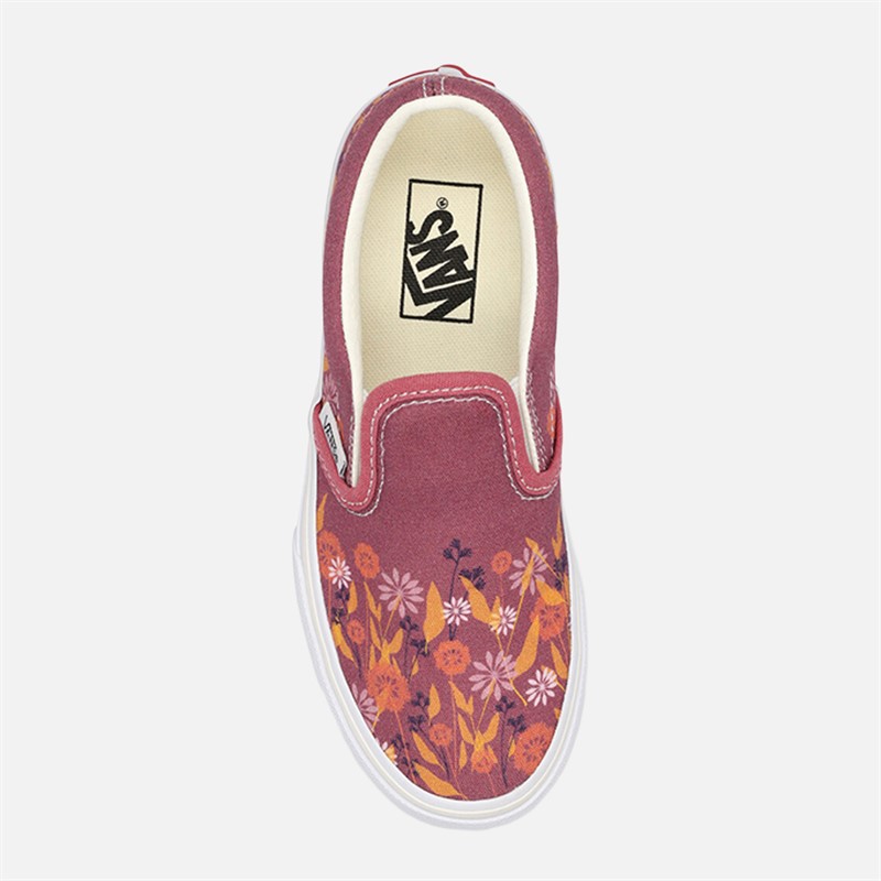 Vans Girls Classic Slip-On Floral Trainers Mauvewood
