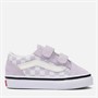 Vans Infant Old Skool Velcro Checkerboard Colour Theory Trainers Lilac Mist