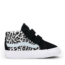 Vans Infant Girls Sk8-Mid Reissue Velcro Leopard Trainers Pastel Blue