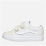 Vans Infant Girls Old Skool Velcro Glitter Trainers Pink/True White