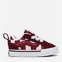 Vans Infant Knu Skool Elastic Checkerboard Trainers Bordeaux