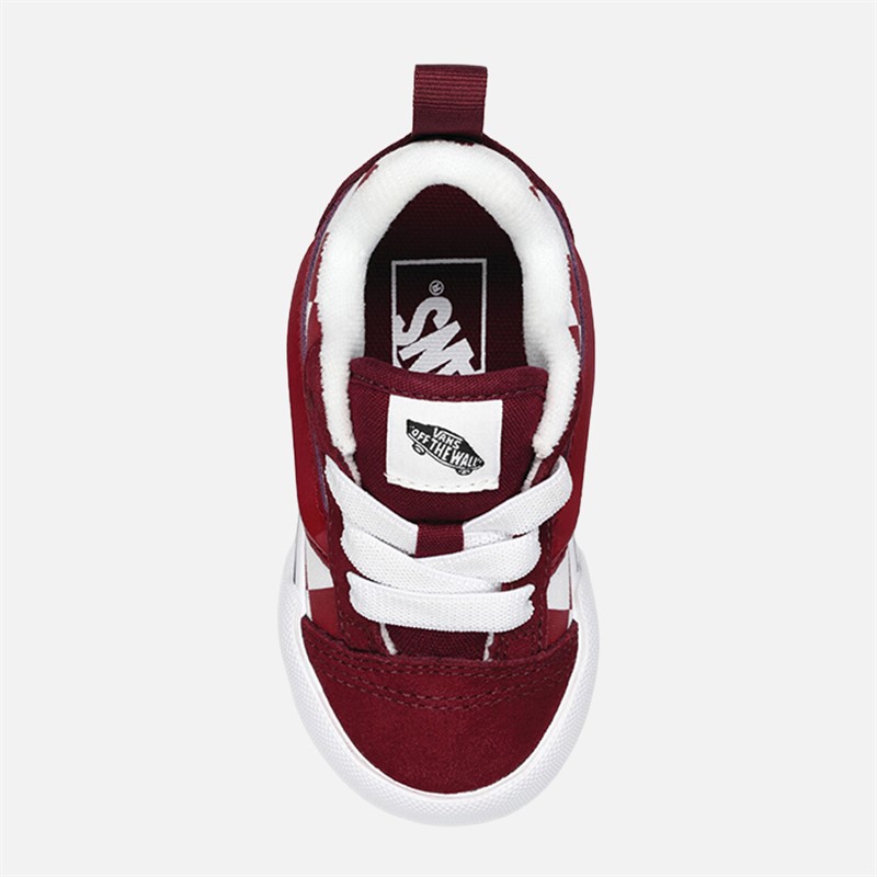 Vans Infant Knu Skool Elastic Checkerboard Trainers Bordeaux