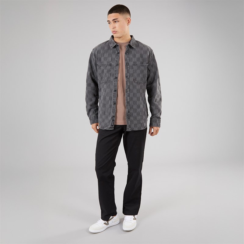Vans Mens Hastings Checkerboard Shirt Faded Black