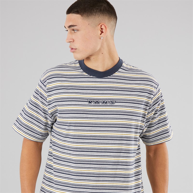 Vans Mens Cameron Stripe Knit T-Shirt Marshmallow