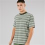 Vans Mens Cameron Stripe Knit T-Shirt Gray Olive