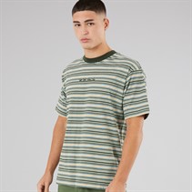 Vans Mens Cameron Stripe Knit T-Shirt Gray Olive