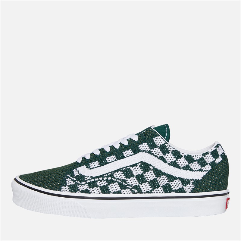 Vans Mens Old Skool EK Checkerboard Trainers Emerald/True White