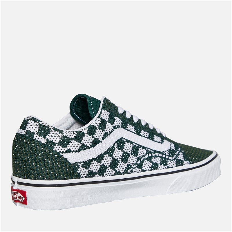 Vans Mens Old Skool EK Checkerboard Trainers Emerald/True White