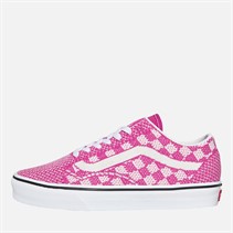 Vans Womens Old Skool EK Checkerboard Trainers Raspberry