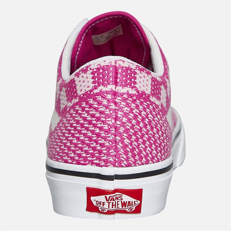 Vans Womens Old Skool EK Checkerboard Trainers Raspberry